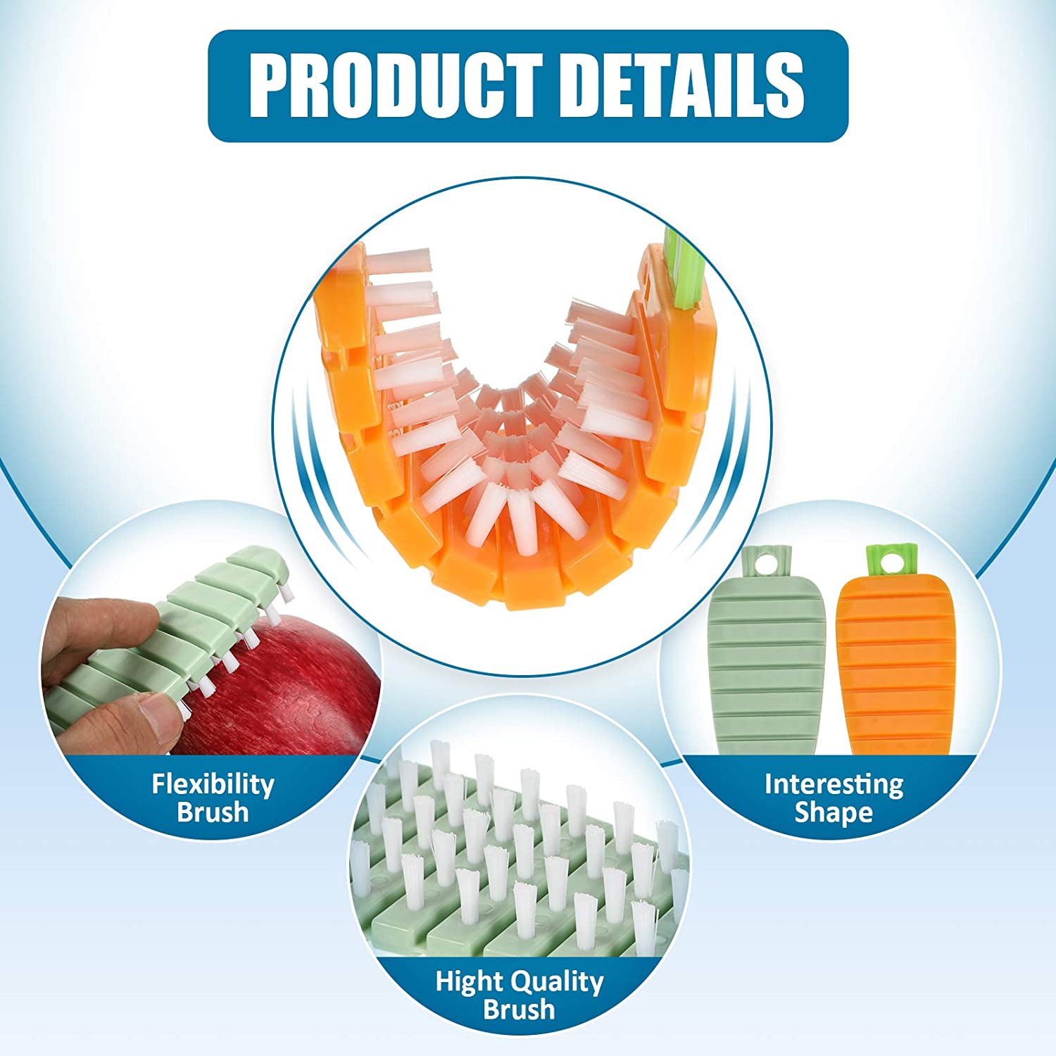 Plastic Fruit  Vegetable Brush (1 Pc) Plastic Fruit  Vegetable Brush (1 Pc)